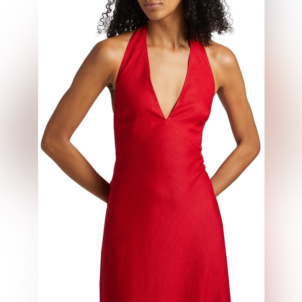 Reformation Red Halter Maxi Dress - Picture 4 of 11